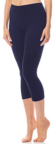 Antié Damen Leggings 3/4 aus Baumwolle AN60-101(Navy Blau,L) von Antie