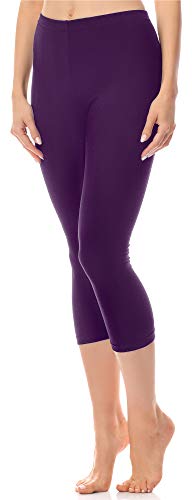 Antié Damen Leggings 3/4 aus Baumwolle AN60-101(Purpur,S) von Antie