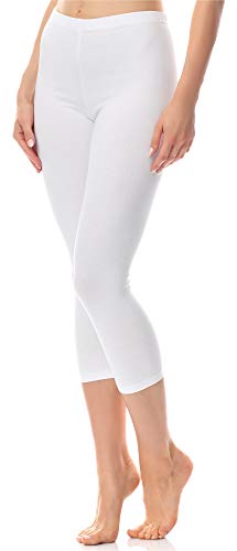 Antié Damen Leggings 3/4 aus Baumwolle AN60-101(Weiß,XL) von Antie