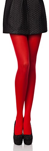 Antie Damen Mikrofaser Strumpfhose bunt blickdicht AN-123 80 DEN (Rot, XL (44-48)) von Antie