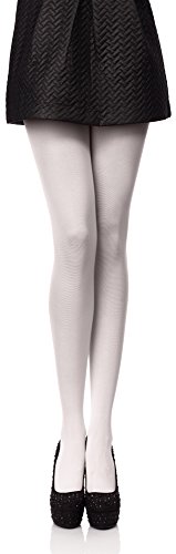 Antie Damen Mikrofaser Strumpfhose bunt blickdicht AN-123 80 DEN (Weiß, L (40-44)) von Antie