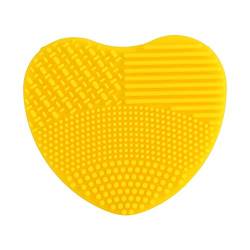Make-up Pinsel, 7Colors Make-up Pinsel Reiniger Silikon Herz Handschuh Reinigung Cosmetic Board Waschen Scrubber(Gelb) von Antilog