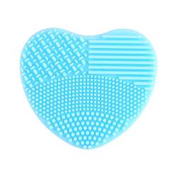 Make-up Pinsel, 7Colors Make-up Pinsel Reiniger Silikon Herz Handschuh Reinigung Cosmetic Board Waschen Scrubber(Sky Blue) von Antilog