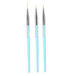 Nagelbürste, 3 stücke Nail art Punktierung Liner Pinsel UV Gel Malerei Stift Zeichenwerkzeug Set Griff(Blau) von Antilog