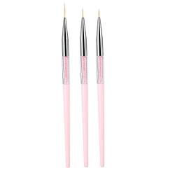 Nagelbürste, 3 stücke Nail art Punktierung Liner Pinsel UV Gel Malerei Stift Zeichenwerkzeug Set Griff(Rosa) von Antilog