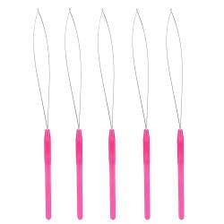 Pulling Loop Einfädler, Kunststoffgriff Pulling Loop Micro Beads Einfädler für Haarverlängerungr für Haarverlängerung(ROSA) von Antilog