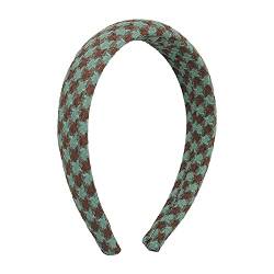 Antique Anyan Einfaches, elegantes kariertes Stoff-Haarband für Damen, modisches Temperament, Retro-Haarreifen (grün) von Antique Anyan