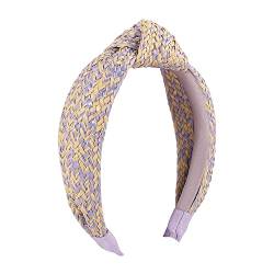 Einfache Bast gewebt Haarbänder für Frauen gemischte Farbe verknotet breite Seite Haarreif (lila) von Antique Anyan