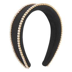 Einfacher diamantbesetzter Samt-Haarreif Mode Temperament Kette Haarband (schwarz) von Antique Anyan