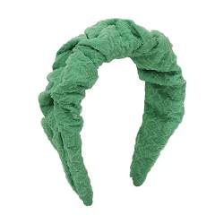 Haarbänder mit französischer Spitze, romantisch, bonbonfarben, Stoff, breite Rüschen, modischer Haarreif (grün) von Antique Anyan