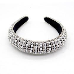 Haarband mit Perlen-Diamanten, mit Strasssteinen, geometrisches Haarschmuck, mehrfarbig von Antique Anyan