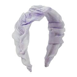 Haarband mit Rüschen, modisch, süß, breit, schillernd, Violett von Antique Anyan