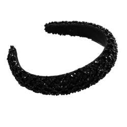 Modischer Temperament-Haarreif, mit Perlen besetzt, mit Kristallschwamm, Barock-Effekt, Persönlichkeit, Trend, Haar-Accessoires für Frauen und Mädchen (schwarz) von Antique Anyan