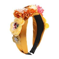 Pailletten floral Hair Hoop Mode Diamant Haar Zubehör Temperament kreativen Stoff Haarband für Frauen Mädchen (Gelb) von Antique Anyan