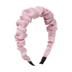 Satin-Haarband mit breiter Seite, plissiert, modisch, kreativ, Haarschmuck (rosa) von Antique Anyan