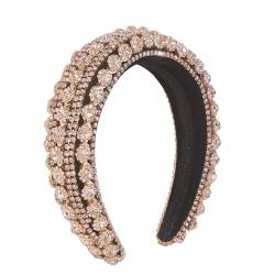 Strass Mode Haarband Barock Luxus Diamant Hair Hoop dicken Schwamm Kristall Haarschmuck für Frauen Mädchen (Gold) von Antique Anyan
