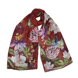 Anuschka Chiffon Schal - 60 x 182 cm - Bedrucktes Kunstmotiv - Crimson Garden von Anuschka