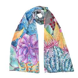 Anuschka Chiffon Schal - 60 x 182 cm - Bedrucktes Kunstmotiv - Desert Garden von Anuschka