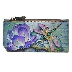 Anuschka Damen Hand Painted Leather RFID-blockierende Karte, Ruhiger Teich von Anuschka