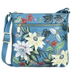 Anuschka Travel Crossbody Tasche, erweiterbar und handbemalt - Royal Garden von Anuschka