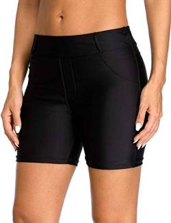 Anwell Boardshorts für Damen Bauchweg Badeshorts Schwimmshorts Basic Schwarz von Anwell