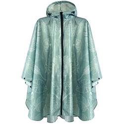 Anyoo Wasserdicht Radfahren Regen Poncho Portable Leichte Regenjacke Mit Kapuze Fahrrad Compact Regen Cape Wiederverwendbare Unisex für Backpacking Camping Outdoors,Blatt,Einheitsgröße von Anyoo