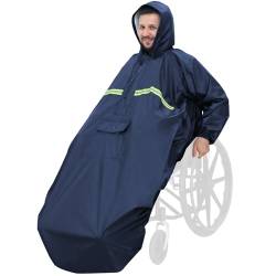 Anyoo Wasserdichte Rollstuhl Poncho Abdeckung mit Ärmeln, Leichter Regenponcho Cape Shield mit Gummibändern bietet Trockenschutz für Rollstühle, Gelb, Einheitsgröße von Anyoo