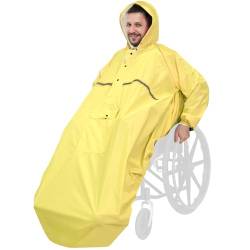 Anyoo Wasserdichte Rollstuhl Poncho Abdeckung mit Ärmeln, Leichter Regenponcho Cape Shield mit Gummibändern bietet Trockenschutz für Rollstühle, Gelb, Einheitsgröße von Anyoo