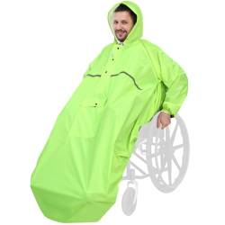 Anyoo Wasserdichte Rollstuhl Poncho Abdeckung mit Ärmeln, Leichter Regenponcho Cape Shield mit Gummibändern bietet Trockenschutz für Rollstühle, Grün Gelb, Einheitsgröße von Anyoo
