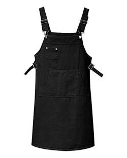 AnyuA Große Größen Latzrock Damen Gerades Denim-Latzhose Kleid Kurz Schwarz 5XL von AnyuA