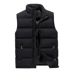 Herren Bodywarmer Weste Jacke Mantel Weste verstaubar Ultraleicht Reißverschlusstaschen, Schwarz , XS/S von AnyuA