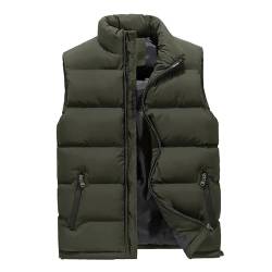 Herren Bodywarmer Weste Jacke Mantel Weste verstaubar Ultraleicht Reißverschlusstaschen, grün, M/L von AnyuA