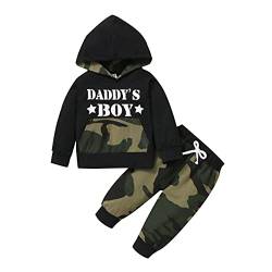 2 stücke Säugling Kleinkind Baby Jungen Mädchen Brief T-Shirt Tops Camo Hosen Böden Kleidung Set,Camouflage A#4,12-18 Monate (Tag 90) von Anywow
