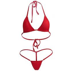 Anzhee Damen Bikini Sets Bekleidung Triangel Bademode Swimsuit Zweiteiligwe Badeanzug Rot von Anzhee