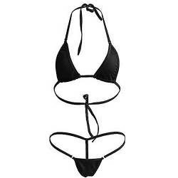 Anzhee Damen Bikini Sets Bekleidung Triangel Bademode Swimsuit Zweiteiligwe Badeanzug Schwarz von Anzhee