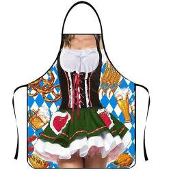 Anzhee Lustige Schürzen für Oktoberfest Damen Männer Sexy Neuheit BBQ Schürze für Bierfest Schürze Kochen Küche Grill Schürze für Oktoberfest Party Schürze Geschenk von Anzhee