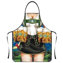 Anzhee Oktoberfest Schürzen Männer Damen Lustige Sexy Neuheit BBQ Schürze für Frauen Herren Bierfest Schürze Kochen Küche Grill Schürze für Oktoberfest Party Schürze Geschenk von Anzhee