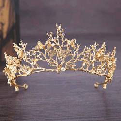 Eine Vintage-Hochzeitskrone, Schmetterlings-Strass-Kristallkrone, Braut-Hochzeits-Haarschmuck, Prinzessinnen-Krone, Kopfschmuck, handgefertigte Geschenke von AoBloom