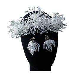 Handbestickter Kristall-Haarreifen, Krone, Haarschmuck, Hochzeit, Braut-Accessoires, Strass-Stirnband von AoBloom