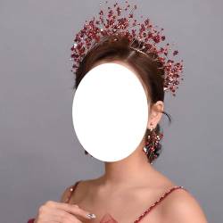 Handgefertigter roter Kristall-Braut-Haarreif, glänzende Blume, Hochzeits-Dressing-Krone, Neujahrs-Haar-Accessoire-Schmuck von AoBloom