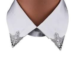 Modische dreieckige Hemdkragennadel für Männer und Frauen, ausgehöhlte Kronenbrosche, Eckemblem, Schmuckzubehör (DB) von AoBloom