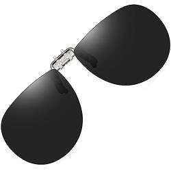 AoHeng Polarisierte Sonnenbrille Clip,Unisex,Transparent Flip,1.00mm Verdickte Linsen,für Brillenträger von AoHeng