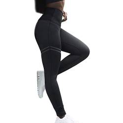 AoJuy Damen High Waist Anti-Cellulite Kompressions-Leggings für Bauchkontrolle, Laufen, Sport, Yoga von AoJuy