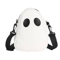 Geistertasche Geldbörse Gruselige Gothic Neuheit Teufel Crossbody Schultertasche Handtasche Halloween Horror Kawaii Y2K Emo Grunge Alt, Weiß, Large, Sling Rucksäcke von Aobiono