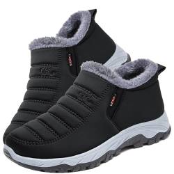 Aocase Diabetiker Schuhe Herren Schuhe für Geschwollene Füße Damen Winterstiefel Leicht Bequem Rutschfest Schneestiefel mit Warm Gefüttert,Men's black,39/245mm von Aocase