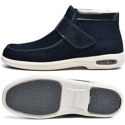 Aocase Halbschuh mit Klettverschluss Extra Weite Gesundheitsschuh Mit Klettverschluss Herren Therapeutische Diabetiker Schuhe Verbandsschuhe,Blau,43.5 EU von Aocase