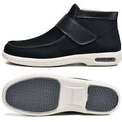 Aocase Halbschuh mit Klettverschluss Extra Weite Gesundheitsschuh Mit Klettverschluss Herren Therapeutische Diabetiker Schuhe Verbandsschuhe,Schwarz,47 EU von Aocase