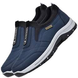 Aocase Herren Slip on Sneakers Wildleder Atmungsaktiv Laufschuhe Bequem Turnschuhe Outdoor Fitness Sportschuhe Leichtgewichts Straßenlaufschuhe,Blau,45/275mm von Aocase