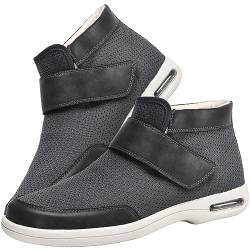 Aocase Herrenschuhe Hoher Spann, Orthopädische Diabetiker Schuhe Herren Damen Diabetiker Schuhe Herren Extra Weit Klettverschluss Damen Herren Diabetiker Ödem Orthopädische Schuhe,Grau,40 EU von Aocase