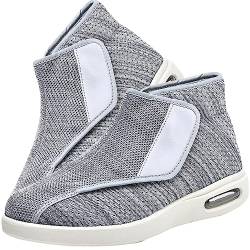 Aocase Schuhe Für Geschwollene Füße Herren Klettverschluss Gesundheitsschuhe Extra Breit Atmungsaktive Senioren Turnschuhe Freizeitschuhe Reha Schuhe Für Geschwollene Füße,Light Gray,39 EU von Aocase